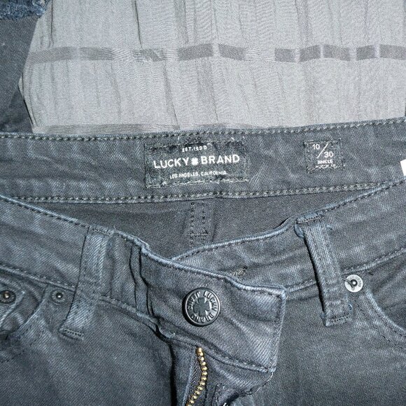Lucky Brand Distressed Ankle Jeans (Black) - Picture 1 of 2